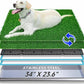 Dog Grass Pad with Tray, Reusable Large Artificial Turf Grass Potty and Puppy Pee Pads for Dogs, Portable Stainless Steel Dog Litter Box for Indoor/Outdoor Potty Training Toilet