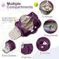 FIORETTO Womens Gym Tote Duffle Bag with Wet Pocket & Shoe Compartment, Sports Duffel Overnight Weekender Hospital Workout Carry on Bag for Girls, Ideal for Travel, Swimming, Dance, Ballet Dark Purple