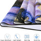 QIYI Large Yoga Mat Towel with Corner Pockets, Non Slip Sweat Absorbent Hot Yoga Towels, Soft Yoga Blankets with Travel Bag, Skidless Mat Cover for Workout, Gym, Fitness - 74"x26", Purple & Pink Grain