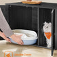 Feandrea Cat Litter Box Enclosure, Litter Box Furniture Hidden with Removable Divider, Indoor Cat House, End Table, 31.5 x 20.9 x 19.7 Inches, Ink Black UPCL002B01