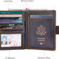 Polare Luxury RFID Blocking Leather Passport Holder Travel Wallet For Men and Women (Dark Brown with AirTag Slot(Snap Version))