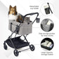 ibiyaya Essential – Travois Tri-Fold Pet Travel System for Medium Dogs, Cats, and More, 3 in 1 Dog Stroller with Detachable Carrier, XL Cabin (Taupe Gray)