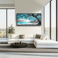 Extra Large Framed Abstract Tree Wall Art,Black and White Tree of Life Wall Decor,Blue Teal Sea Pictures for Living Room,Canvas Print Painting Modern Artwork Bedroom Office Bathroom 60L x 30W