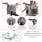 Dog Bike Basket, Expandable Soft-Sided Reflective Pet Carrier Backpack with 4 Open Doors, 4 Mesh Windows for Medium Small Dog Cat Puppies (Grey)