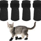 Cat Booties to Prevent Scratching: 4pcs AntiScratch Cat Claw Covers for Feeding Medicine, Pet Grooming, Bathing Shaving Checking, and Nail Trimming, Black Pet Shoes Socks Caps Mittens Paw Protector M
