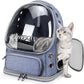 Cat Backpack Carrier, Breathable Cat Carrier Large Space Bubble Pet Backpack for Kitty Small Dog up to 12lbs, Transparent & Foldable Pet Carrier for Travel Hiking (Blue