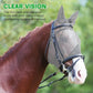 2 Pcs Horse Fly Mask with Ears Adjustable UV Protection Horse Fly Mask Accessories Large Eye Space with Ears for Horses Summer, Black and Gray, L