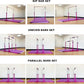 Gymnastics Double Horizontal Bars 3Play Parallel Bars Uneven Bars Gymnastics Training Kip Bar with 304 Stainless Steel Regulating Arms & Fiberglass Rail for Indoor Outdoor Home Club Use