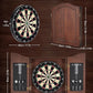Sisal Dart Board Cabinet Sets, Decorative Dart Boards for Adults [6*Steel Darts] - Wooden Dartboard Cabinet with Integrated Scoreboard for Family Game Rooms