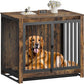 Dog Crate Furniture, Large Dog Crate Furniture, Wooden Cage Kennel Furniture Indoor, Modern Dog Crate with Multi-Purpose Removable Tray, Double-Doors Dog Furniture, Rustic Brown