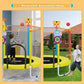 60" Indoor Outdoor Trampoline for Kids,MILUMILU Mini Baby Trampoline with Safety Enclosure Net, Basketball Hoop, Jumping Mat - Birthday Gifts for Children Boy Girl.