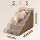 EHEYCIGA Curved Dog Stairs Ramp for High Beds, 5-Step Extra Wide Dog Steps for Small Dogs and Cats, Pet Stairs for High Bed Climbing, Non-Slip Balanced Pet Step Indoor, Camel