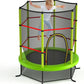 GYMAX Toddler Trampoline, 55” Trampoline for Kids with Bottom-to-Top All-Round Enclosure Net & Seamless Jumping Mat, ASTM Approved Easy Assembly Kids Mini Trampolines Indoor/Outdoor