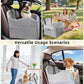 Car Seat Booster for Dog: High-Support Memory Foam Pet Car Seat for Small/Medium Dogs Under 35lbs with Elevated Cushion - Detachable Washable Puppy Travel Bed for Driving with Pockets (Grey)