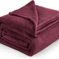 Bedsure Fleece Blankets Queen Size Red Burgundy - Bed Blanket Soft Lightweight Plush Fuzzy Cozy Luxury Microfiber, 90x90 inches