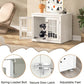 26" Heavy Duty Dog Crate Furniture for Small Dogs, Metal Kennel for High Anxiety Dogs, Chew Proof Pet Cage Indoor, Decorative Kennel End Table, White