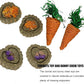 kathson 2 Pcs Large Rabbit Grass House Natural Foldable Hand Woven Seagrass Bed Carrot Hay Toy Hut Safe Comfortable Playhouse with Bunny Chew Toys for Bunny Hamster Guinea Pig Chinchilla Ferret