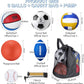Libima 6 Pcs Multi Sport Ball Set Official Size Football, Basketball, Soccer, Volleyball, Playground Ball, Baseball with Sports Equipment Bag Pump for Teen Adult Christmas School Gift