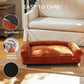 FUKUMARU Cute Dog Bed, Fluffy Dogs Couch with TPU Layer Keeping Lining Dry, Pet Sofa Medium Size Dog Easy to Care, Warm Cat Bed with Removable Zipper Cover, 36inch, Large, Orange