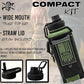 Iron Infidel Battle Bottle - 32 Oz Insulated Water Bottle with Straw Lid & Chug Cap, Stainless Steel Metal Flask Includes Rugged, Removable Sleeve for Keys, Wallet, & Phone (Widowmaker 1 Liter)