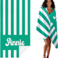 JML Personalized Beach Towel with Name, Custom Cabana Stripe Beach Towel, Customized Microfiber Pool Towel, Quick Dry & Absorbent Swim Towel for Adult,Mother's Day, Birthday, Summer Holiday,Vacation