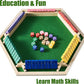 Vamslove Shut The Box Game for 6 Player with 12+4 Dice - Colorful 6 Sided Wooden Board Math Number Games for Kids Adults Families Party Club (Instructions Included)