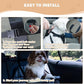 Dog Car Seat for Small Dogs, Large Leather Dog Car Bed with Storage Pocket, Waterproof PVC Leather Booster Seat Travel Bed for Front & Back Seat, Clip-On Safety Leash (Grey)