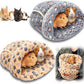 Wenqik 2 Pcs Guinea Pig Bed Cuddle Warm Hideout Small Animal Sack Cozy House Bedding Sleeping Cushion Portable Pet Carrier Cage Nest for Rabbit Hamster Rat (Blue, Khaki,Star)