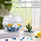 1LB Mixed Blue Glass Marbles, Transparent and Smooth Flat Glass Beads for Vases, Mosaic Gem Pebbles for Aquarium Decor, Floral Arrangements, Mancala Stones, Vase Filler and Crafts (Approx. 80-100 PCS)
