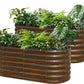 SnugNiture Galvanized Steel Raised Garden Bed, 4x2x2 ft, Outdoor Oval Deep Root Planter Box for Growing Vegetables, Flowers and Fruits