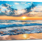Large Beach Wall Art for Living Room Beach Sunset Ocean Waves Art Big Space Size Framed Canvas Prints Blue Pictures Painting Artwork Office Bedroom Home Decor 60"x30"