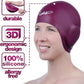 3D Swim Caps - Ear Protection Swimming Cap for Women & Men - Silicone, Waterproof - Fits Long & Short Hair - Adult & Youth