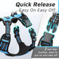 Eagloo Dog Harness Medium Sized Dog, No Pull Service Vest with Reflective Strips and Control Handle, Adjustable and Comfortable for Easy Walking, No Choke Pet Harness with 2 Metal Rings, Sky Blue, M