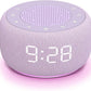 Buffbee Sound Machine & Alarm Clock 2-in-1, 0-100% Clock Face Brightness, Bottom Colored Light, Sleep Timer, Precise 30-Level Volume White Noise Machine, Digital Alarm Clocks for Bedrooms - Purple