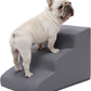 Lesure Dog Stairs for Small Dogs and Cats Pet Steps Ramp for Bed and Couch with CertiPUR-US Certified Foam with Non-Slip Bottom, Grey, 3 Steps