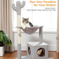 Cactus Cat Tree Cat Scratching Post 40" Cat Tower with Large Metal Carpet Hammock, Cat Scratching Post for Indoor Cats with Condo& Dangling Ball, Grey
