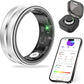 Thin Smart Ring for Fitness & Health Tracking -Pedometer,Sleep/Heart Rate/Blood Oxygen Monitor, Gesture Control / 5ATM Waterproof -No APP Subscription Compatible with Android& iOS (Silver, 7)