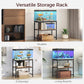 30 Gallon Fish Tank Stand, Aquarium Stand with 2-Tier Storage Shelves, Heavy Duty Breeder Turtle Terrarium Stand Rack for Home Office, 30.0" L x 11.8" W x 24.4" H, Rustic Brown FTHR3001