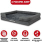 The Dog’s Bed, Large Grey Fur, Memory Foam, Pain Relief: Arthritis, Hip & Elbow Dysplasia, Post Surgery, Lameness, Supportive, Calming, Waterproof Washable Cover, Veterinary Approved