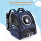 Extension Cat Carrier Backpack with Transparent Bubble Window,Dogs Backpack Carrier with Breathable Mesh Travel Bag, Portable Space Capsule Design with Foldable for Pets (Blue)