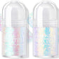2 Colors Roll-on Body Glitter Gel, Holographic Glitter Gel Under Light for Face Hair, Body Shimmer for Rave Accessories Christmas New Year Halloween Makeup (11+12)