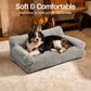 MEWOOFUN Cat Bed for Indoor Cats, Washable Dog Beds for Small Medium Dogs & Cats, Fluffy Cat Couch with Non-Slip Bottom (Grey, 33.5" L x 25.6" W x 11.5" Th)