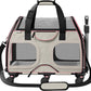 Katziela Pet Carrier - Airline Compliant Dog Carrier - TSA Approved Pet Carrier for Small Dogs and Cats - Soft FAA Travel Airplane Dog Carrier Luggage (Gray/Pink-6 Wheels)