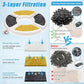Cat Fountain Filter, 16 Pcs Cat Water Fountain Filters Replacement, 3-Filtration System Round Carbon Filters Compatible with 81oz / 2.4L Round Automatic Pet Dog Water Fountain Dispenser