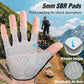 Bike Cycling Gloves - Men & Women, Anti-Slip, Shock-Absorbing Mountain Bike Gloves with Breathable Fabric & Reflective Strips