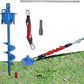 Dog Stakes for Outside Heavy Duty Hold up to 350Lbs Large Dogs Tie Out Tether Leash Chain for Yard Screw in Ground Anchors 17inch with Buffer Rope, Blue