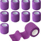 9 Pack 2" x 5 Yards Self Adhesive Bandage Wrap Self Stick Wrap for Ankle, Wrist, Finger, Sports, Breathable Cohesive Vet Tape for Pets (Purple)