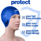 3D Swim Caps - Ear Protection Swimming Cap for Women & Men - Silicone, Waterproof - Fits Long & Short Hair - Adult & Youth