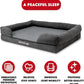 The Dog’s Bed, XL Grey Plush 43.5x34,Solid Memory Foam, Pain Relief: Arthritis, Hip & Elbow Dysplasia, Post Surgery, Lameness, Supportive, Calming, Waterproof Washable Cover, Veterinary Approved