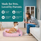 Orthopedic Bolster Dog Bed – CertiPUR-US Foam, Recycled Polyester Canvas, Washable Cover, Anti-Slip Bottom, Small, Pink Check – Stylish Designer Dog Sofa